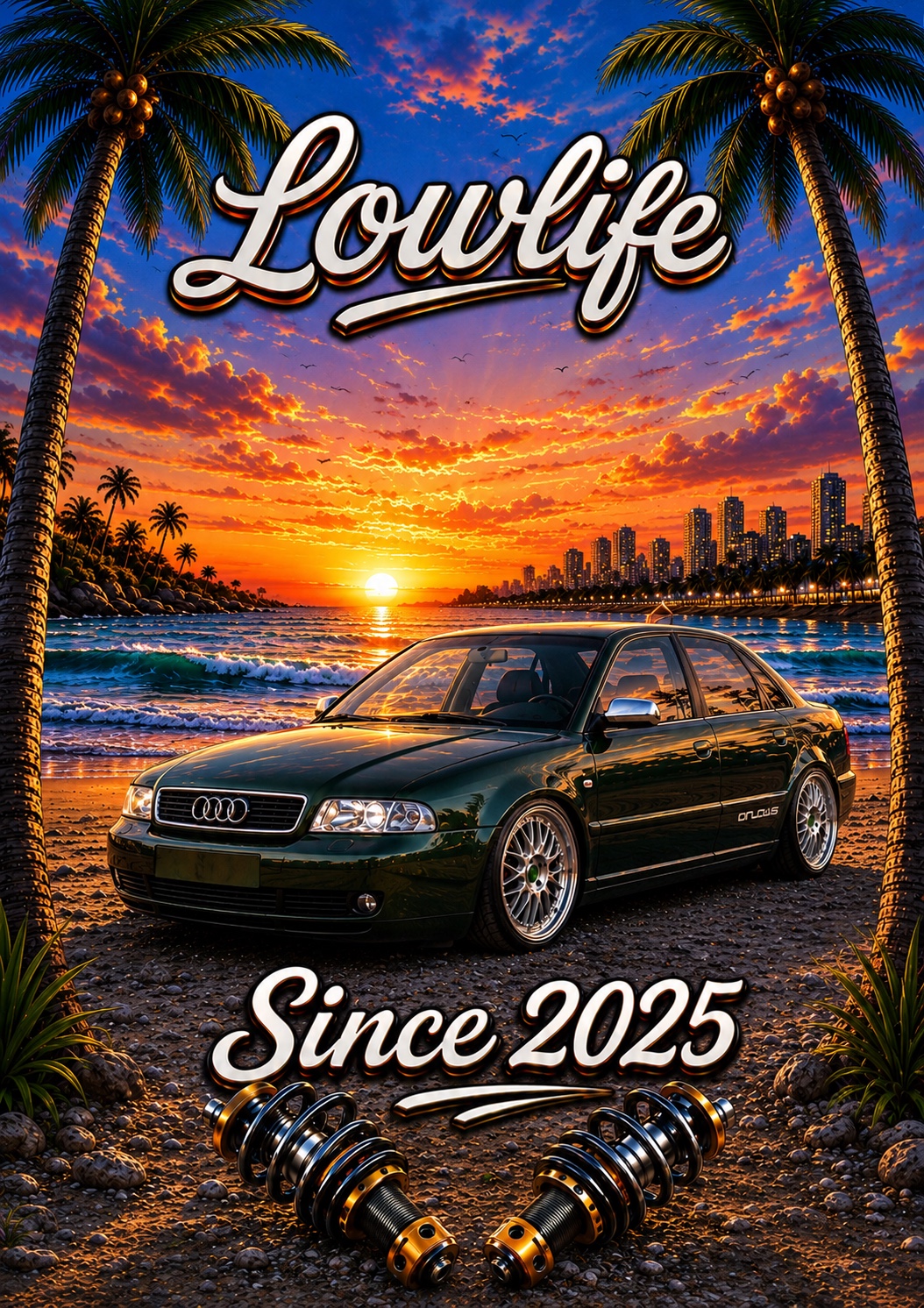 Großer originaler Lowlife-Rückenprint Audi 80