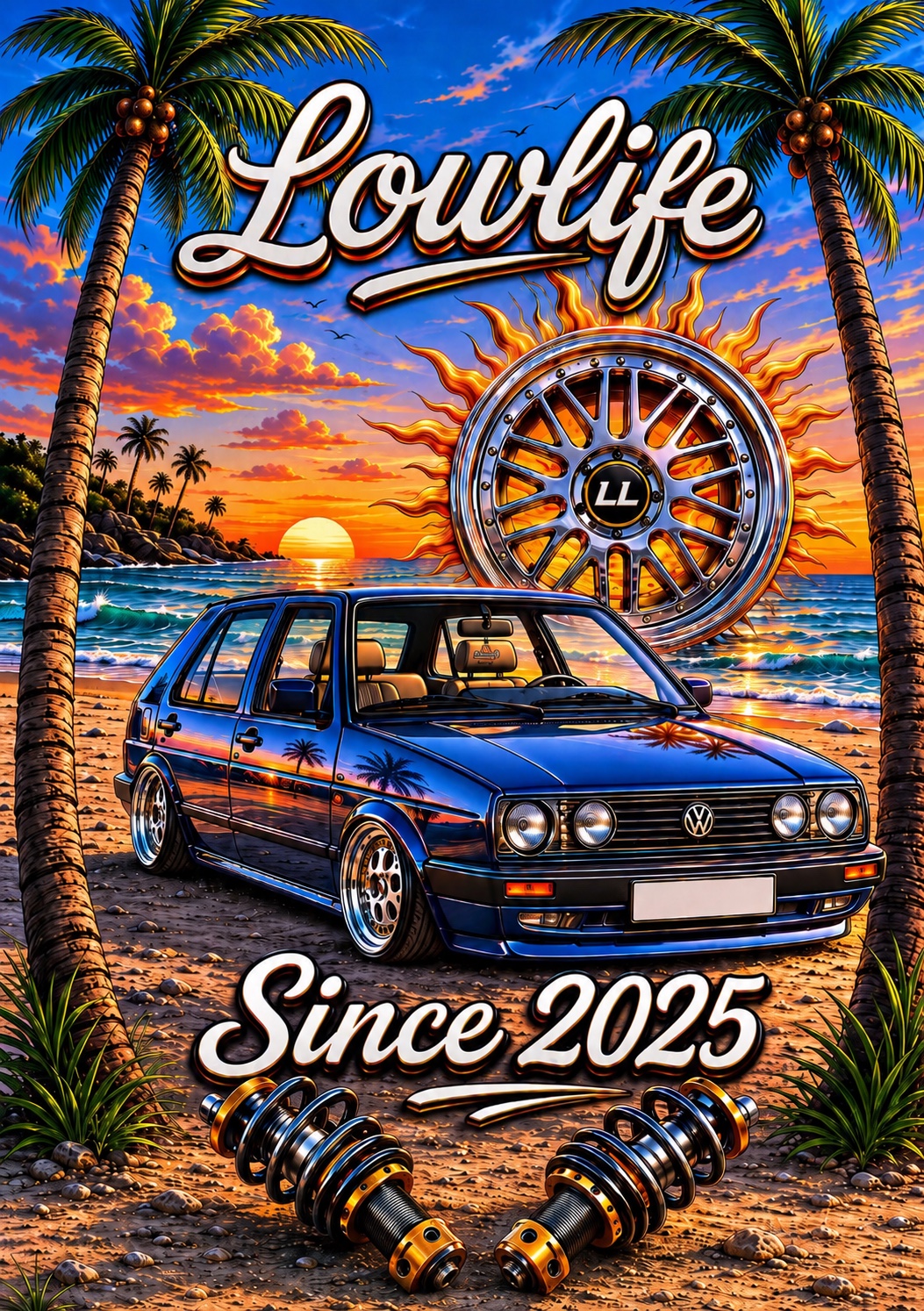 Großer originaler Lowlife-Rückenprint Golf II