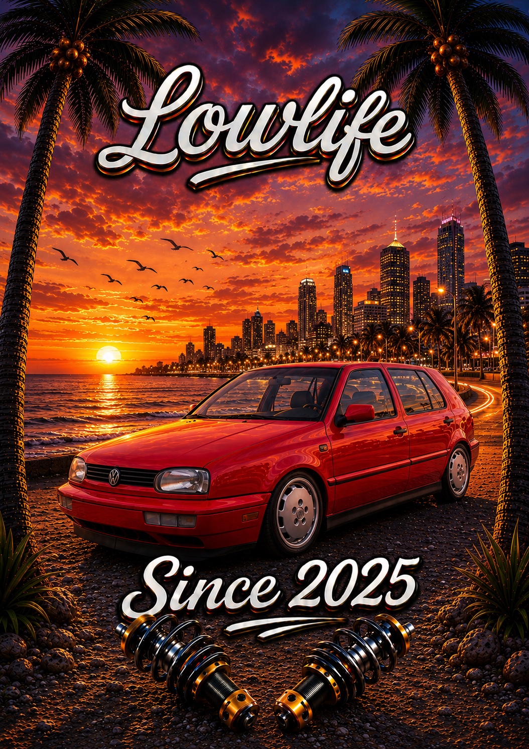 Großer originaler Lowlife-Rückenprint Passat 35i
